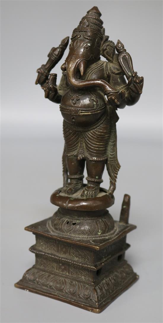 An Indian Ganesh bronze figure